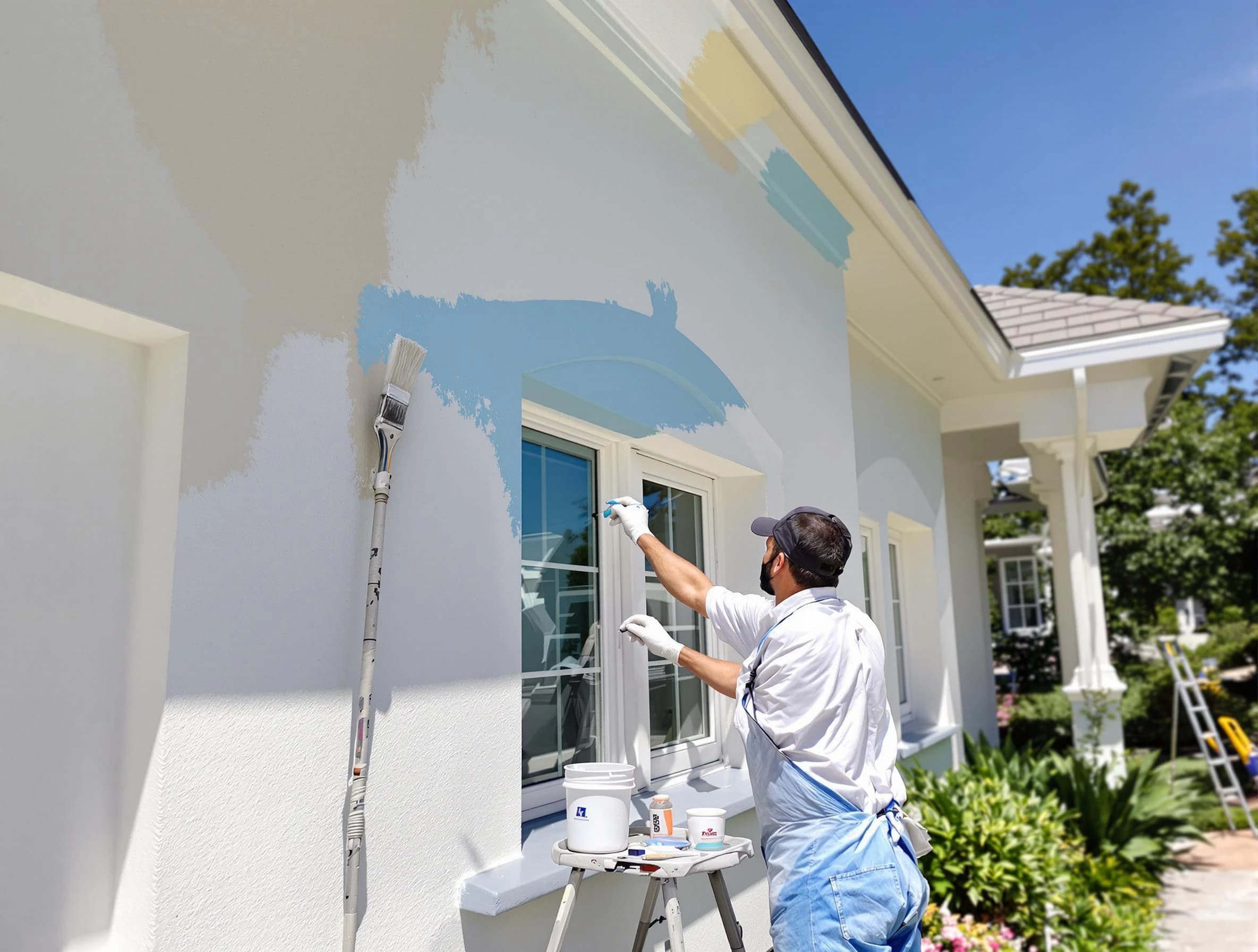 Paradise Valley House Painters professional painting the exterior of a house in Paradise Valley, AZ