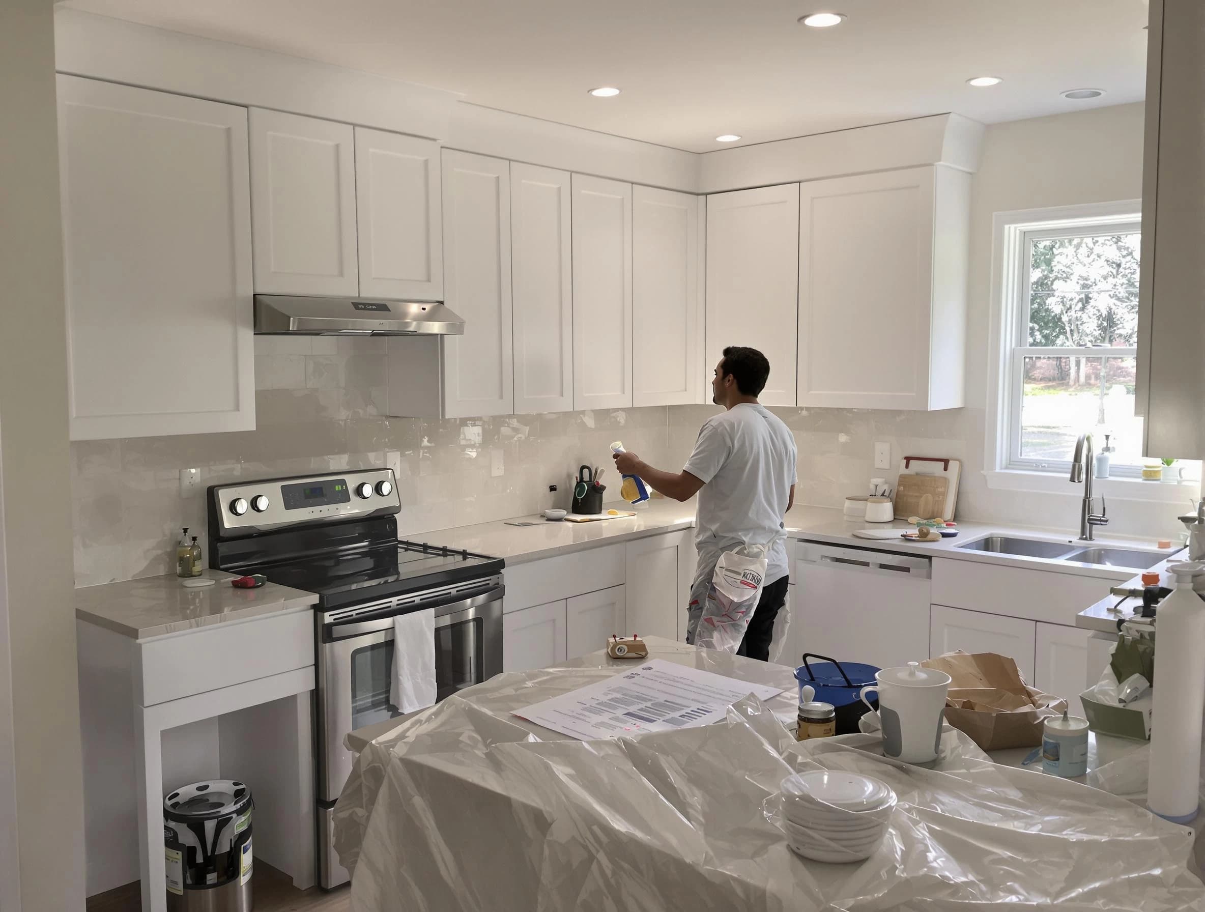 Paradise Valley House Painters performing detailed kitchen painting in Paradise Valley