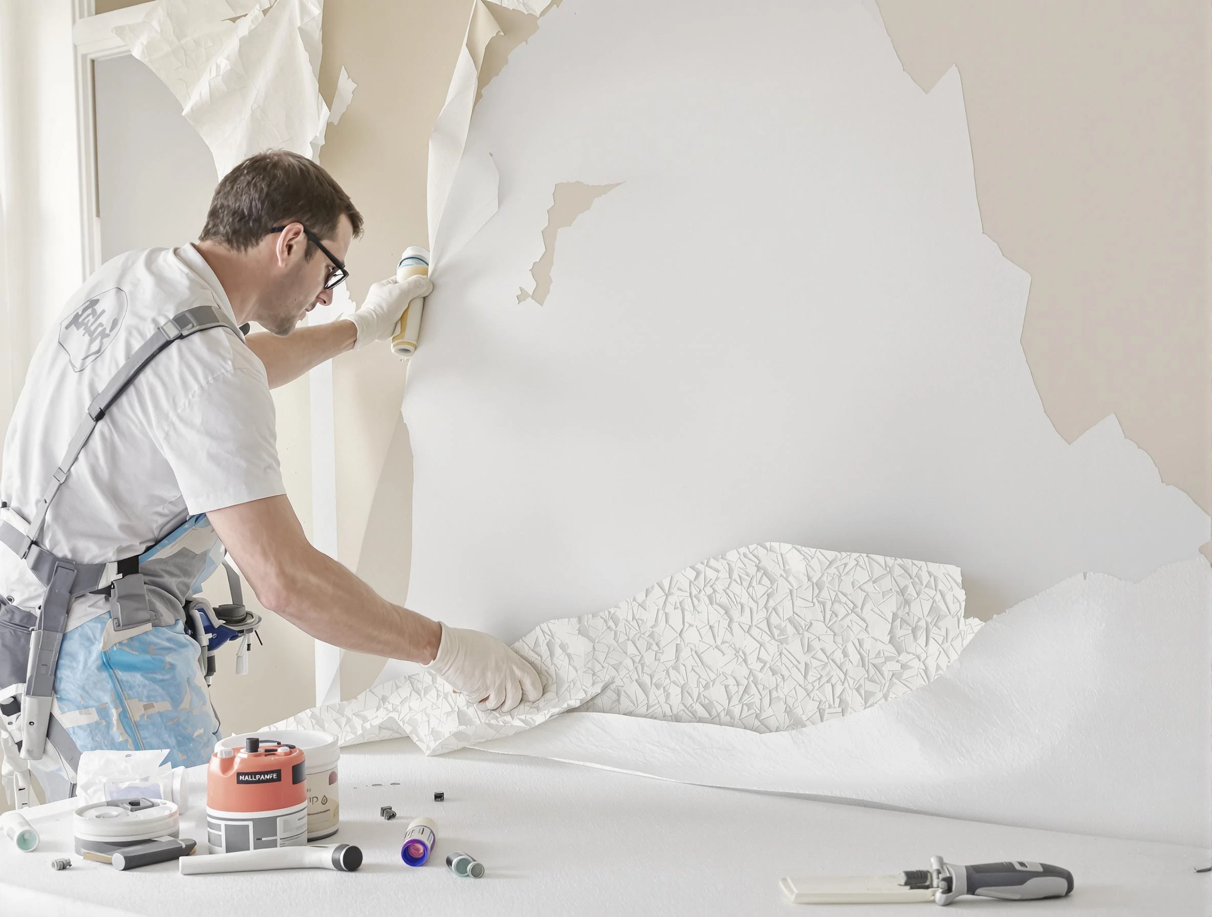 Detailed wallpaper removal and wall prep by Paradise Valley House Painters in Paradise Valley